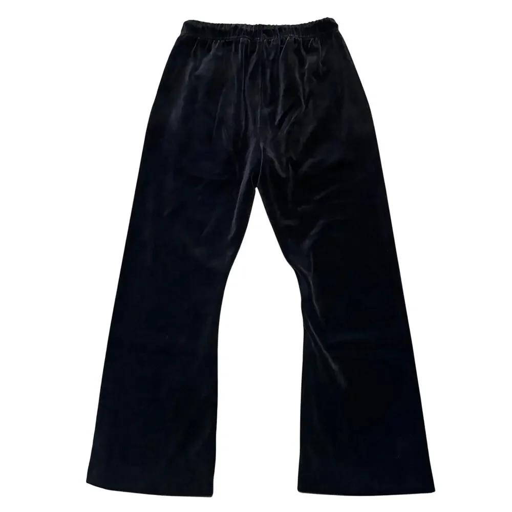Fear of God ESSENTIALS‎ Vintage Black Velour Flare Sweatpants BLACK Sz 12